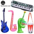 thumbnail image 5 of Juego de juguetes inflables de estrella de Rock, guitarra Musical, Piano, saxofón, globos, accesorios de fiesta, decoraciones temáticas de concierto de los 80（12 As Shown, 5 of 5