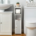 thumbnail image 3 of Toilet Storage Cabinet with Paper Holder - Space-Saving Bathroom Organizer (Multi-Color Options), 3 of 6