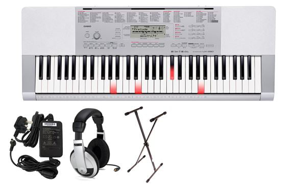 Casio LK-280 Premium Lighted USB Keyboard Pack with Power Supply, Keyboard  Stand and Closed-Cup Stereo Headphones