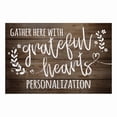 thumbnail image 3 of Personalized Planet 27x18 Gather Here With Grateful Hearts Doormat with Custom Family Name Printed on Brown Rectangular 1/4” Thick Non Slip Mat for Kitchen Hallway Deck or Porch, 3 of 6