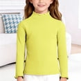 thumbnail image 4 of Glisme Girls Tops Size 1-2 Years Soft Long Sleeve T-Shirts With Mock Neck And Lace Trim Cozy Brushed T-Shirts For Toddler And Kid Casual Wear Classic Fit Light Yellow Graphic Tee, 4 of 4