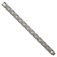 thumbnail image 3 of Stainless Steel Bracelet Men's Cubic Zirconia mm 8.75 in Brushed with CZ 8.75in, 3 of 6