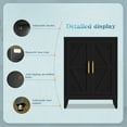 thumbnail image 3 of NadooLite Black Metal Storage Cabinet with Adjustable Shelves, 2 Doors, Multi-Use Organizers and Storage Garage,Dining,Bath,Laundry,Pantry, 32"H, 3 of 10