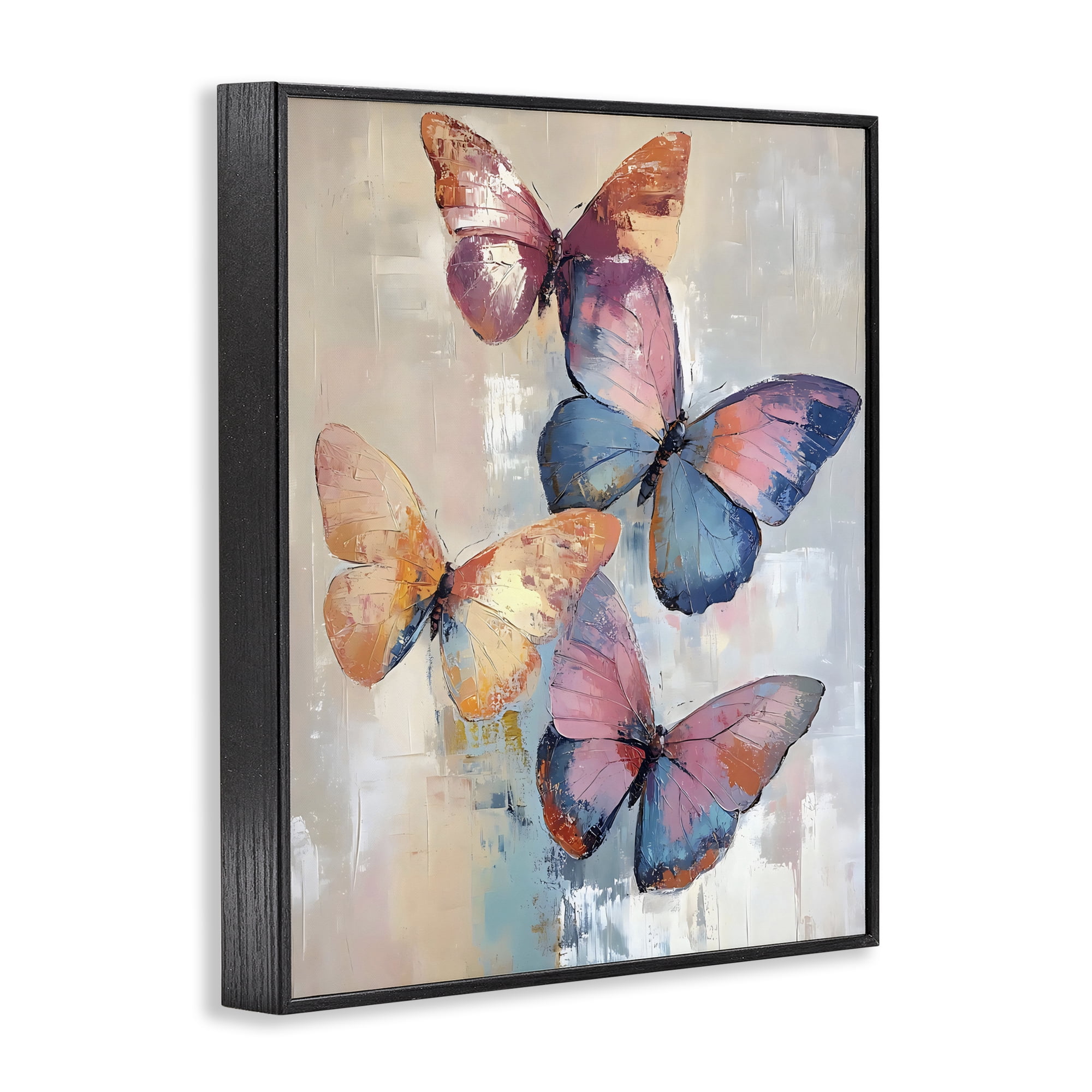 Stupell Industries Butterfly Beauty Abstraction Black Framed Giclee Art, design by Creative Studio