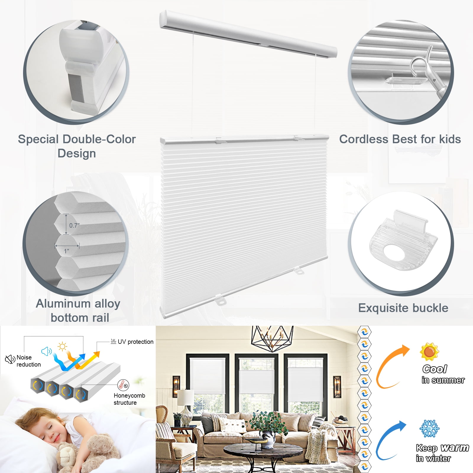 Keego Cordless Top Down Bottom Up Shades Free Moving Cellular Window Blinds Customizable for Home Bedroom Kitchen Decor Coffee 100% Blackout 40"w x 52"h