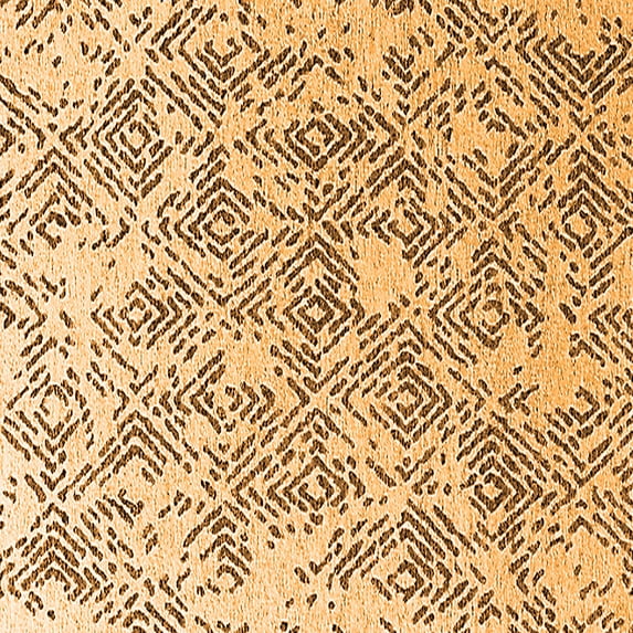 Ahgly Company Indoor Square Oriental Orange Industrial Area Rugs, 6' Square