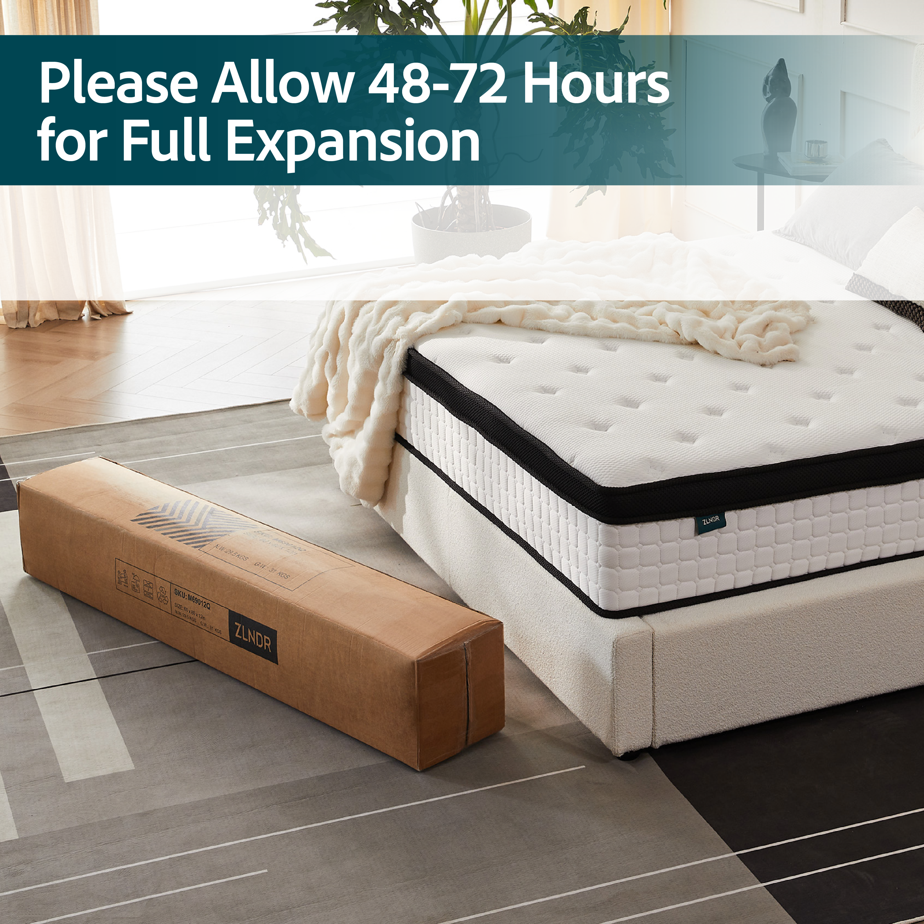 King Size Mattress 12 inch Deluxe Hybrid Mattresses in a Box, Medium Firm with Cooling Gel Memory Foam, Pocket Spring