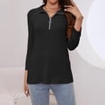 thumbnail image 4 of T Shirts For Women Womens Tops V Neck 3/4 Sleeve Tops Quarter Zip Collared Shirts Shirts Summer Tees, 4 of 6