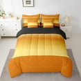 thumbnail image 2 of Castle Fairy Female Men Adults Minimalist Wide Stripes Twin Bedding Sets 7-Piece,Mid Century Orange Golden Bedding Comforter Set Microfiber,Geometric Polka Dots Breathable Sheet Sets, 2 of 8