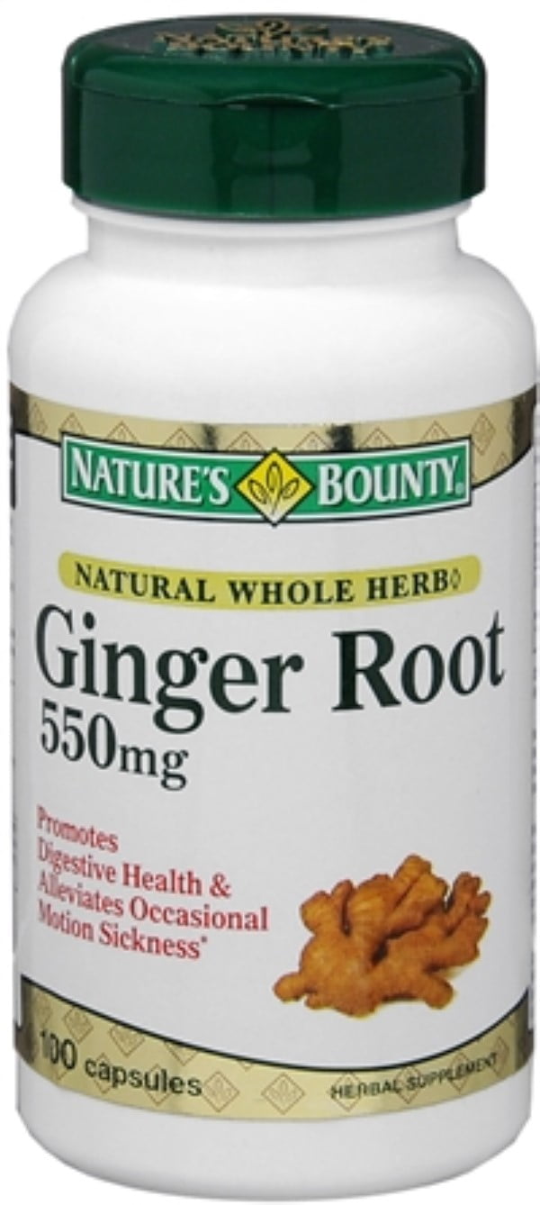 Nature's Bounty Ginger Root 550 mg Capsules 100 Capsules (Pack of 3