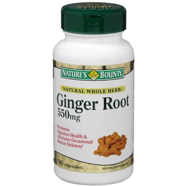 Nature's Bounty Ginger Root 550 mg Capsules 100 Capsules (Pack of 3
