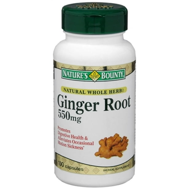 Nature's Bounty Ginger Root 550 mg Capsules 100 Capsules (Pack of 3