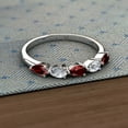 thumbnail image 3 of TriJewels 1.25 ctw Pear Cut Red Garnet and Lab Grown Diamond 5 Stone Wedding Band in 10K White Gold, 3 of 6