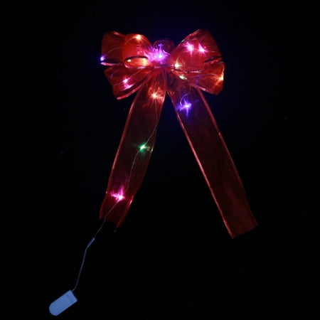 

Glowing Christmas Transparent Bow Hanging Pendant Light Up Bow Hanging Ornaments String Lamp for Christmas Tree and Garden