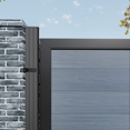 thumbnail image 4 of Mondaria Wood Plastic Privacy Fence Gate 6ft(H) x 3ft(W), Metal Frame with Knob Kits, Durable Composite Outdoor Gate,Gray, 4 of 9