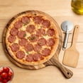 thumbnail image 5 of BPPEG Acacia Wood Round Cutting Board with Handle -16"X 12"Large Charcuterie Board,Wooden Chopping Board for Kitchen,Pizza,Meat&Cheese Serving Tray,Decorative Butcher Block, 5 of 7