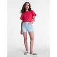 thumbnail image 3 of Time and Tru Women's High Rise Patch Pocket Denim Short, 4" Inseam, Sizes 0-20, 3 of 6