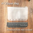 thumbnail image 3 of 12PCS Binder Pockets A5 A6 A7 Binder Zipper Folders for 6-Ring Notebook Binder Transparent Loose Leaf Pouch Document Filing Bags, 3 of 5
