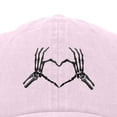 thumbnail image 2 of Dalix Heart of Bones Embroidered Cotton Dad Hat Adjustable Baseball Cap Womens in Washed Pink, 2 of 5