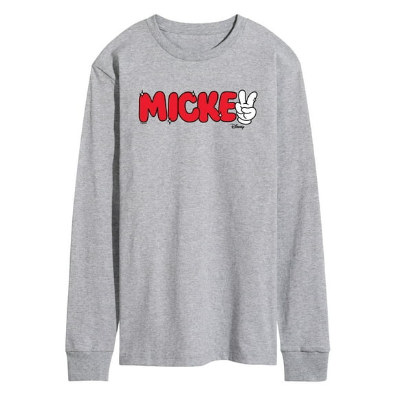 Disney - Mickey Red Hand Peace Sign - Men's Long Sleeve T-Shirt