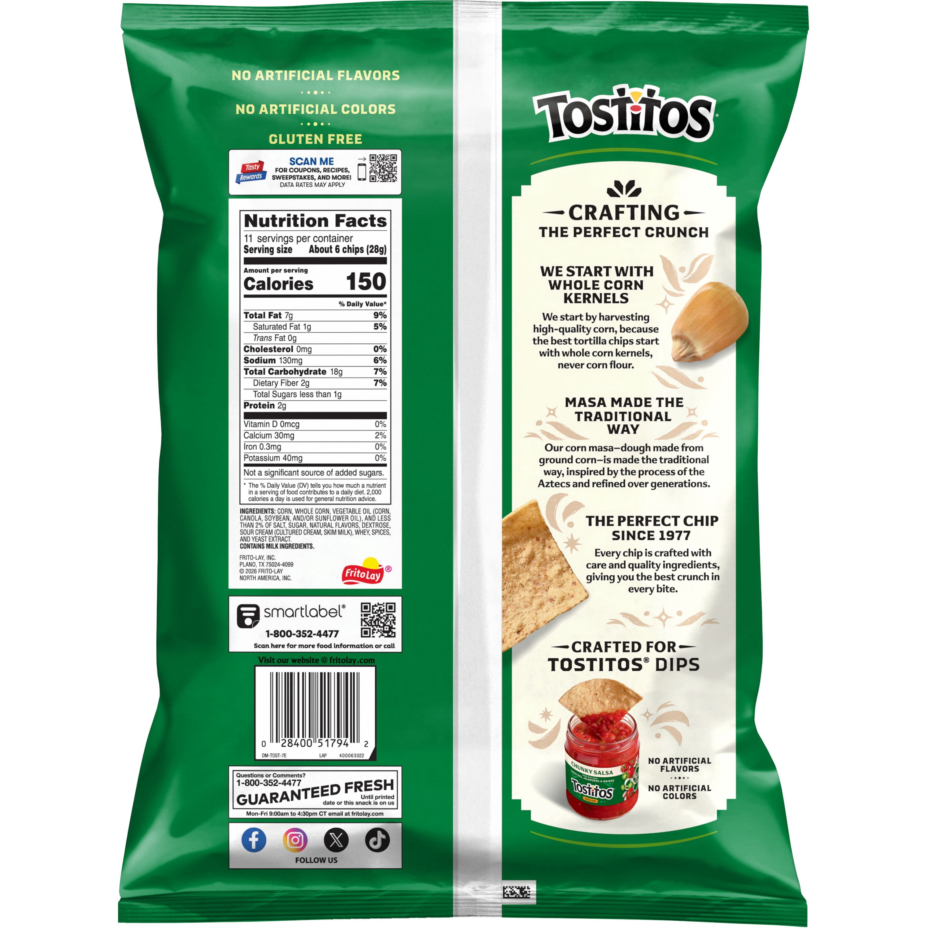 Tostitos Tortilla Chips Hint of Lime, 11 oz Bag