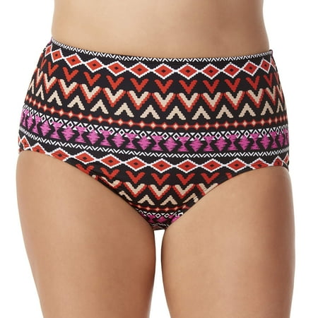 100 Degrees Women's Plus-Size Tribal Print High Waist Bikini Swimsuit Bottom
