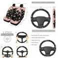 thumbnail image 2 of Jeiento Pink Cherry Blossom Car Interior Accessories Full Set Car Seat Covers Steering Wheel Seat Belt Covers Car Trash Can Coasters Rear View Mirror Covers Keychains Lipstick Covers Set of 13, 2 of 5