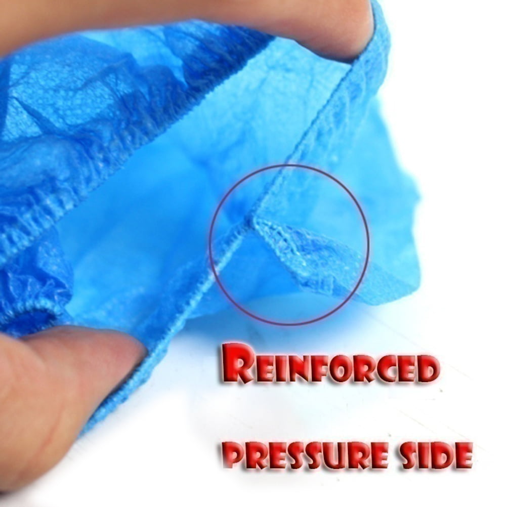 Blue UEETEK 100pcs Non-woven Fabric Disposable Shoes Covers Elastic Band Breathable Dustproof Anti-slip Shoe Covers