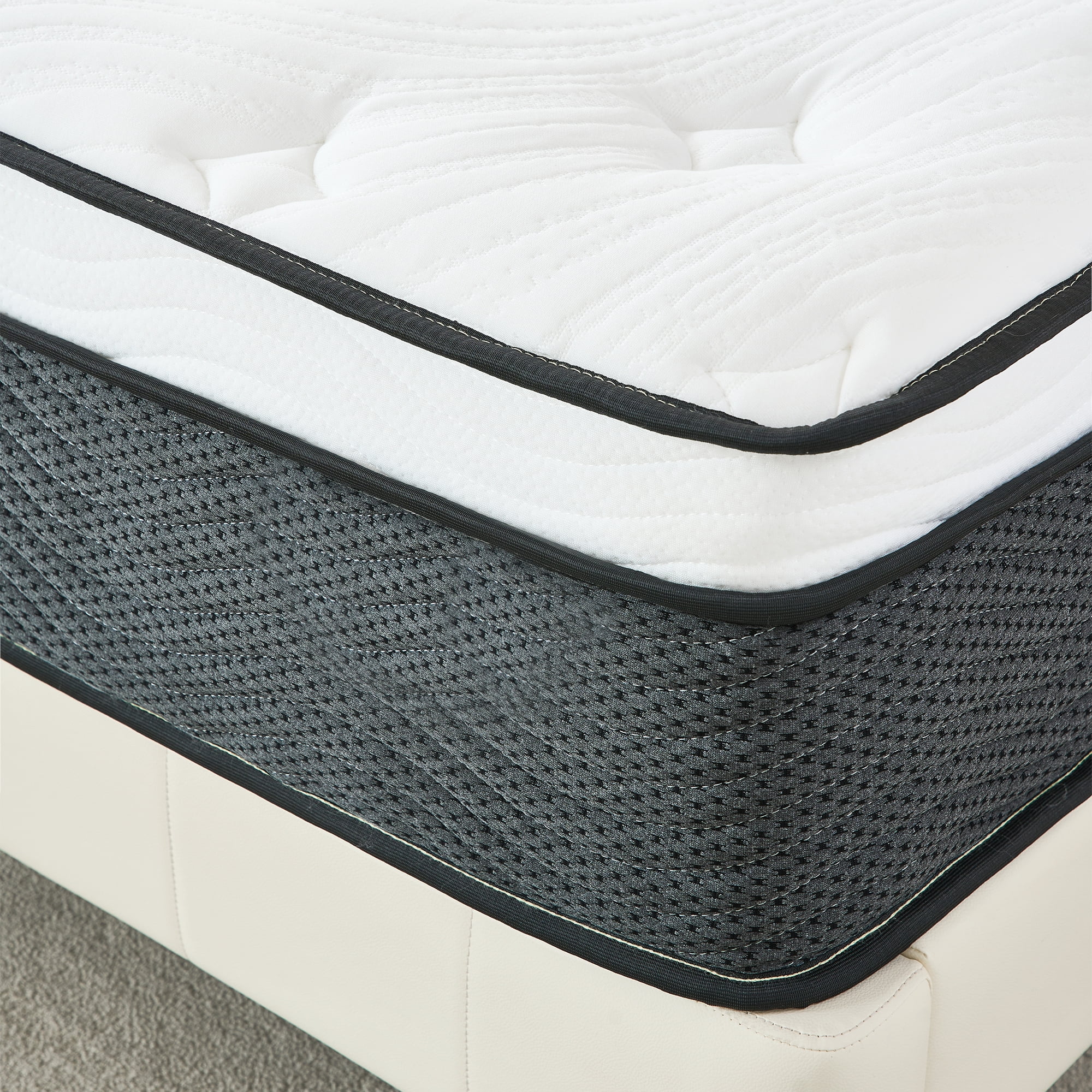 King Mattress 12 inch, Pillow Top, Medium Firm, Hybrid Pocket Spring Mattress in a Box