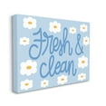 thumbnail image 3 of Stupell Industries Fresh & Clean Blue Daisy Pattern Typography Painting Gallery Wrapped Canvas Print Wall Art, 3 of 5