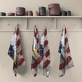 thumbnail image 2 of American Flag Tea Towels Set of 1 Angry USA Vultures Kitchen Dish Cloth with Hanging Loop, 18"x28"Lint-Free Absorbent Towel for Kitchen Drying Wiping and Cleaning, 2 of 7