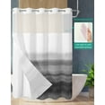 thumbnail image 3 of No Hook Shower Curtains, Black White Ombre Stall Bathroom Curtain with Snap in Liner, Vintage Minimalism Abstract Stripes Waterproof Washable Fabric Bathroom Shower Curtain Sets, 48" x 72", 3 of 7