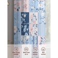 thumbnail image 7 of Pink Floral Blue Semi Sheer Curtains 84 Inch Length 2 Panels Set, Farmhouse Botanical Vintage Leaves Sheer Kitchen Curtain Privacy Voile Window Curtain for Living Room Bedroom Rod Pocket Drapes, 7 of 7
