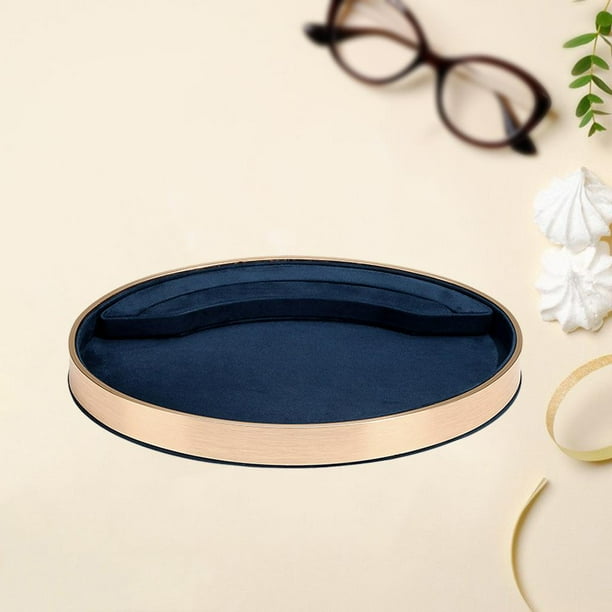 Bandeja de joyería Macarena organizador Soporte de anillos almacenamiento Caja de exhibición Encime azul