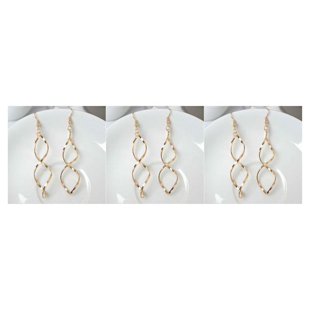 Qarigey 1 par de pendientes de Metal para mujer, forma de torcida, gota para la oreja, interior, exterior, oficina, viaje, fiesta, joyería, Type3 NO3