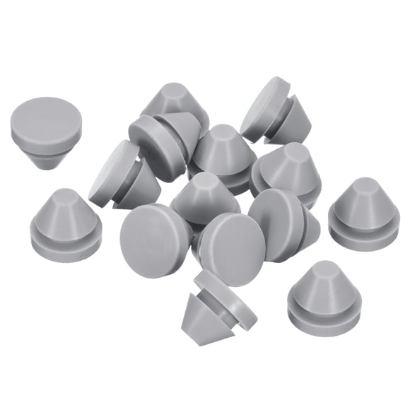 Unique Bargains Lot de 15 Bouchons en Silicone, Bouchons Ronds en Caoutchouc pour Trous de 9-10mm, Gris