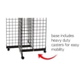 thumbnail image 4 of Black 4-Way Wire Grid Tower with Base and Casters - 2' x 6' Wire Grid Panel 4-Sided Rolling Display Rack, 4 of 5