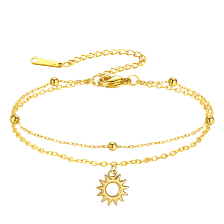 Skyrim Hollow Sun Pendant Bracelet 14K White Gold Women s Fashion Charm Bohemian Jewelry Valentine s Day Gift