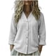 thumbnail image 1 of Camisas de Cuello de la Tripulación de Manga Corta para las Mujeres Lino Color Sólido V-Cuello Botón-Abajo Blusa, Manga Larga Top Casual para la Primavera Y el Verano, 1 of 5