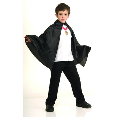 Childs Deluxe Black Fabric 30 Inch Cape Costume Accessory
