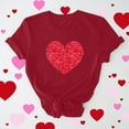 thumbnail image 3 of Tbopshirt Womens Tops,Valentine's Day T-Shirts for Women Graphic,Plus Size Tops,Women Valentines Day Heart Printed Short Sleeve T-Shirt Novelty Graphic Tops Casual Round Neck S-XXXL, 3 of 6