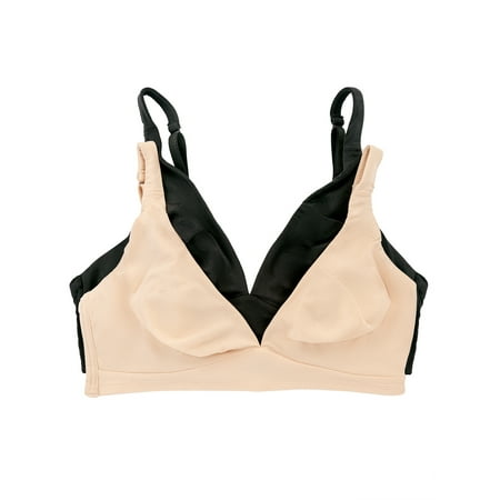 

Felina | Blissful Comfort Bra | 2-Pack | 4-Way Stretch (Sugar Baby Black Large-X-Large)