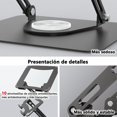 thumbnail image 4 of Aplica, Soporte para Laptop, Soporte para port&aacute;tiles, Soporte para Computadora Port&aacute;til, 360 &deg; rotaci&oacute;n y Ajuste de Altura sin etapas, Soporte Plegable para Co, 4 of 9