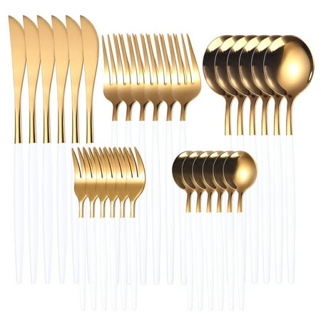 

Western Cutlery Set 36 Piece Tableware Set Stainless Steel Dinnerware Black Spoon Fork Knife Dinner Set Complete Home Flatware