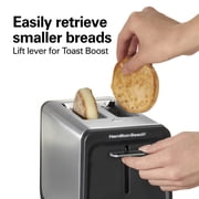 Hamilton Beach Contemporary 2-Slice Toaster with Wide Slots, Bagel Function, Toast Boost, Stainless Steel