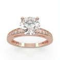 thumbnail image 5 of 1.00 Carat TW Women's Moissanite Engagement Ring in 18k Rose Plated Silver (VVS1 Clarity, D Color, Size 6), 5 of 5