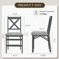 thumbnail image 4 of AFO Foldable Solid Wood Cross-Back Dining Chairs Set of 2, Dark Grey, 4 of 15