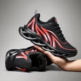 thumbnail image 5 of Men's Breathable Mesh Chunky Sneakers, Lightweight Lace-Up Running Shoes with Flame Design, Non-Slip Hollow Out Thick Sole Footwear for Gym, Walking, and Streetwear, 5 of 7