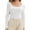 White, variant on Womens Long Sleeve Scoop Neck Ribbed Knit Fitted Casual Tops Tee Slim Basic Shirts