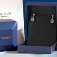 thumbnail image 5 of Gem Stone King 18K Yellow Gold Plated Silver Persian Blue Moissanite Earrings for WomenWomen | 2.76 Cttw | Gemstone Birthstone | Oval 8X6MM, 5 of 6